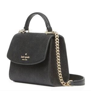 Kate Spade ♠️ Black Darcy Glitter Micro Satchel